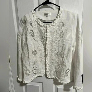 - Collection linen cutout blouse sz m